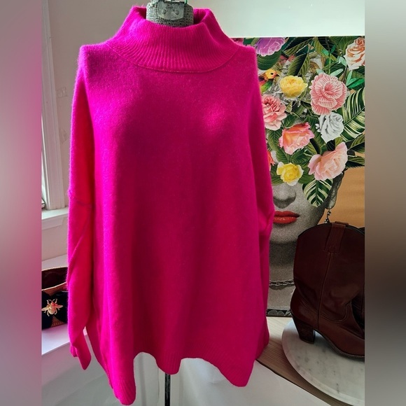 crown & ivy Tops - NWT CROWN & IVY MOCK NECK DEEP PINK SWEATER Sz. XXL PULLOVER, SOFT, FALL/WINTER